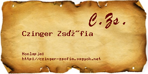 Czinger Zsófia névjegykártya