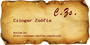 Czinger Zsófia névjegykártya